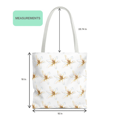 measurements.webp
Dimensions of Lily Flower Design Patterned Tote Bag with floral print — 16x16 inches and 28.74-inch handles.